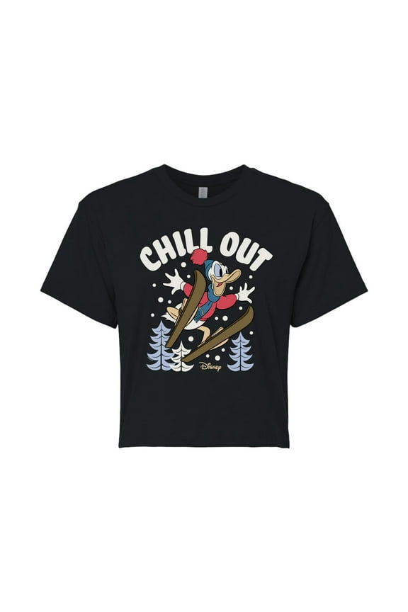 - Chill Out - Juniors Cropped Cotton Blend T-Shirt