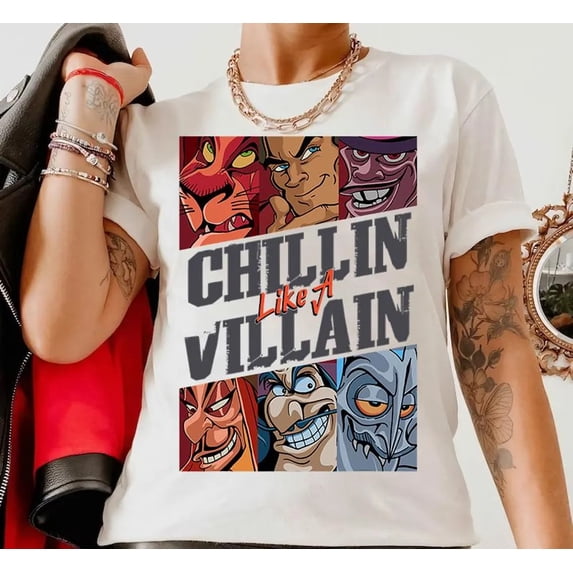 Disney Chillin Like A Villain Disneyland Family Matching T-shirt