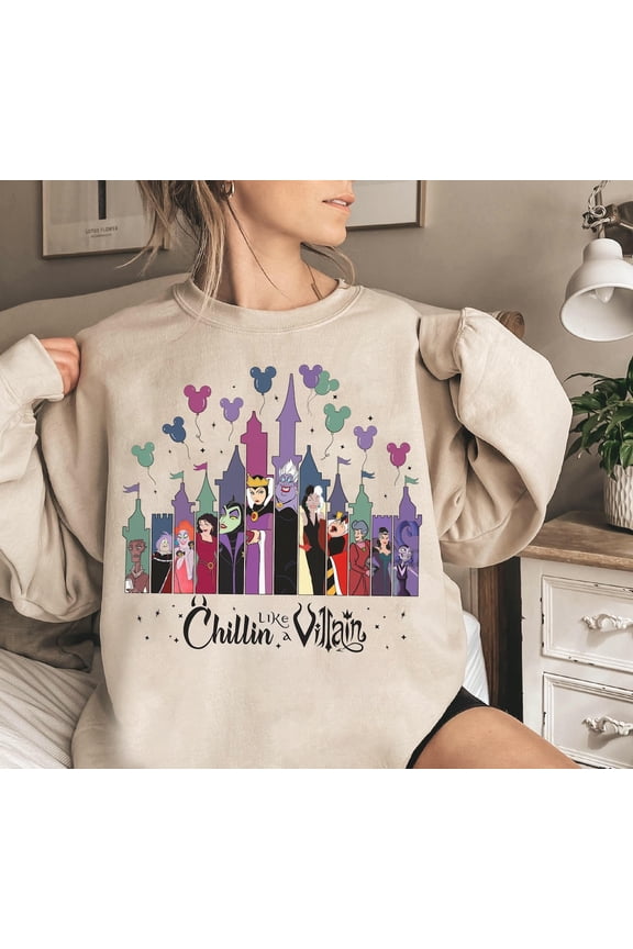 Disney Chillin Like A Villain Sweater, Bad Witches Club Castle Disney Villains Shirt, Holiday Gift Shirt