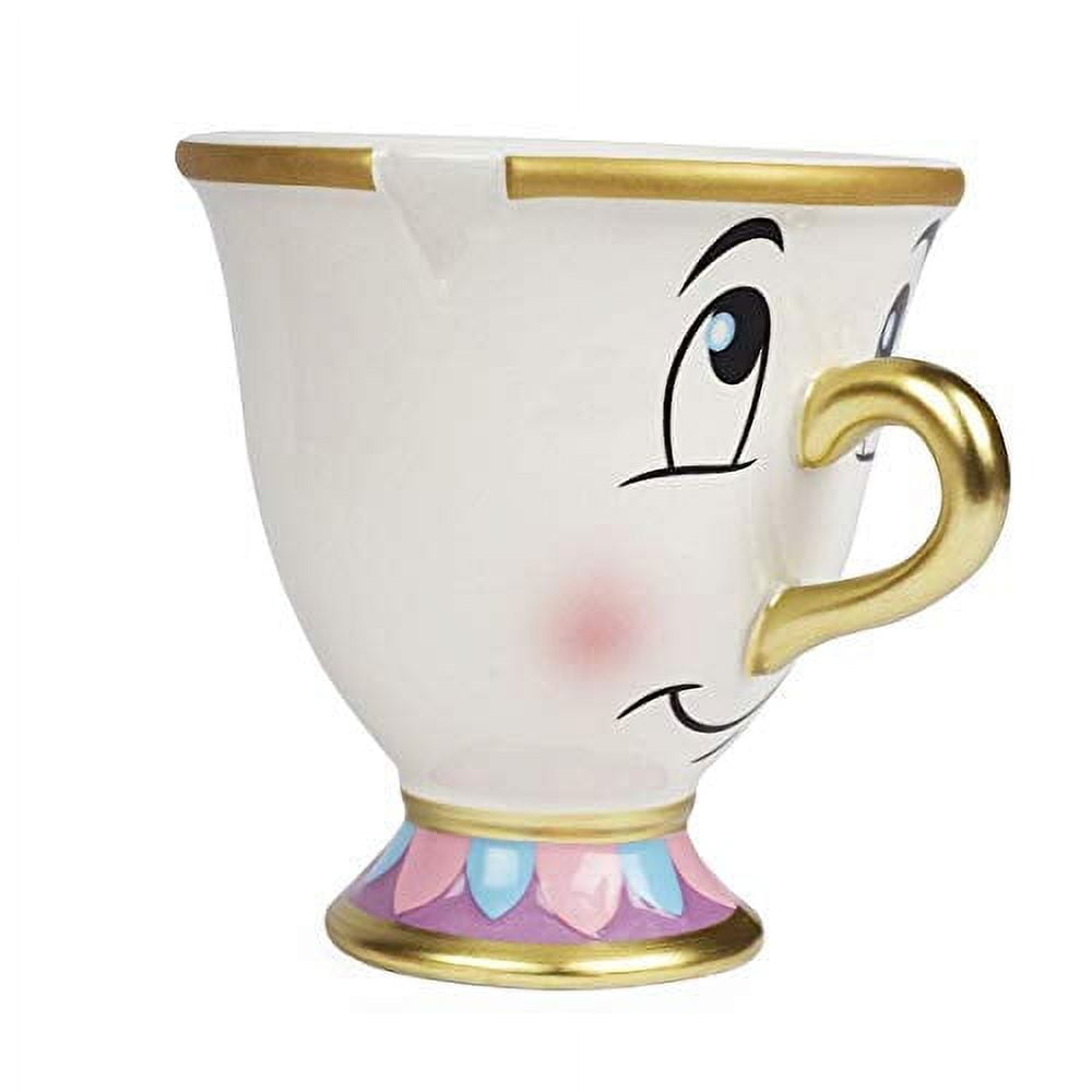 Disney Chip Mug Beauty and the Beast Coffee Mugs with Gold Foil 8 Ounces