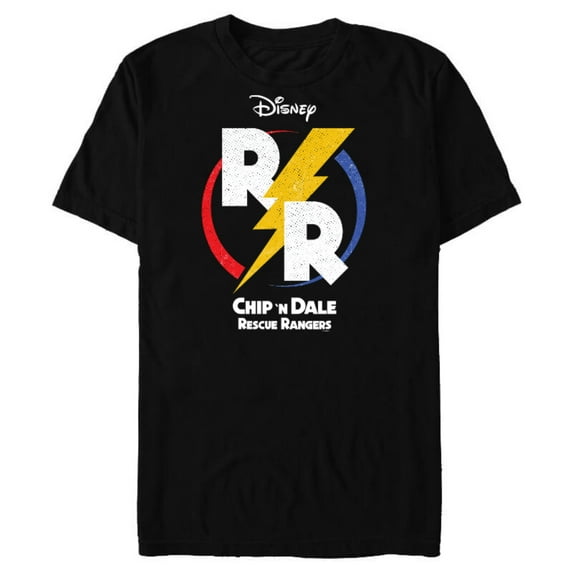 Disney Chip ‘N Dale Rescue Rangers Logo - Short Sleeve Blended T-Shirt for Adults - Customized-Black