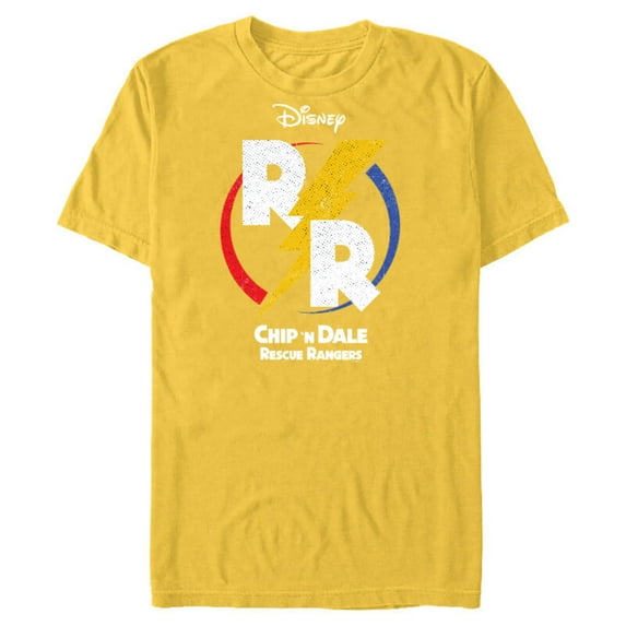 Disney Chip ‘N Dale Rescue Rangers Logo - Short Sleeve Blended T-Shirt for Adults - Customized-Yellow