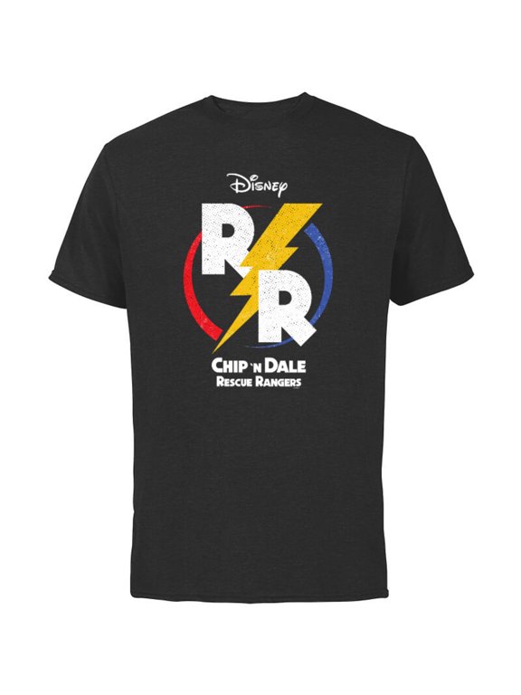 Chip ‘N Dale Rescue Rangers Logo - Short Sleeve Cotton T-Shirt for Adults - Customized-Black