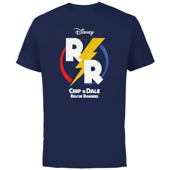 Disney Chip ‘N Dale Rescue Rangers Logo - Short Sleeve Cotton T-Shirt for Adults - Customized-Navy