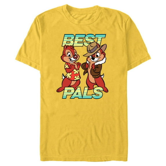 Disney Chip 'n Dale Best Pals - Short Sleeve Blended T-Shirt for Adults -Customized-Yellow