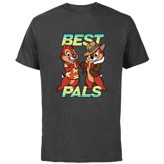 Disney Chip 'n Dale Best Pals - Short Sleeve Cotton T-Shirt for Adults -Customized-Charcoal