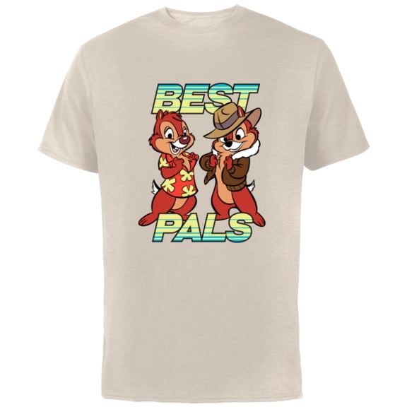 Disney Chip 'n Dale Best Pals - Short Sleeve Cotton T-Shirt for Adults -Customized-Natural