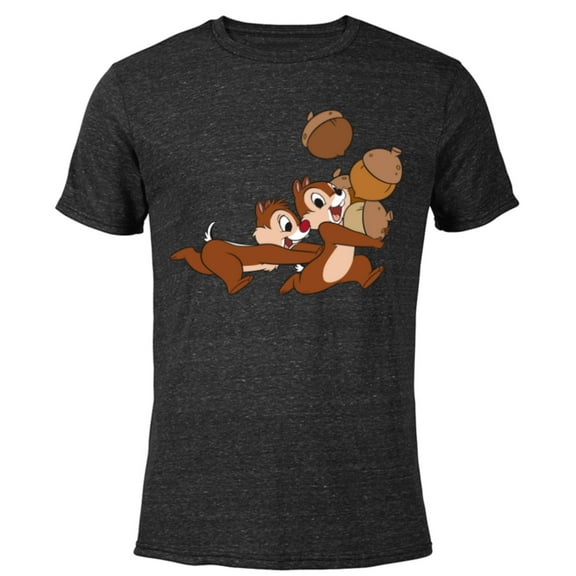 Disney Chip 'n Dale Chipmunks Acorn Run - Short Sleeve Blended T-Shirt for Adults - Customized-Black
