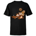 thumbnail image 1 of Disney  Chip 'n Dale Chipmunks Acorn Run - Short Sleeve T-Shirt for Kids - Customized-Black, 1 of 5