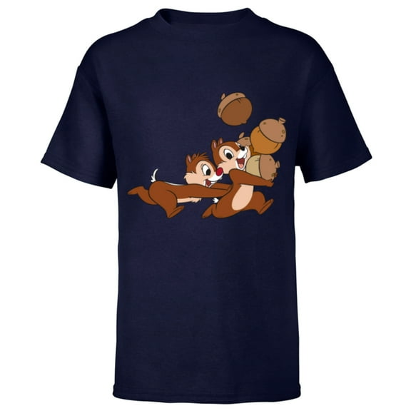 Disney Chip 'n Dale Chipmunks Acorn Run - Short Sleeve T-Shirt for Kids - Customized-Navy