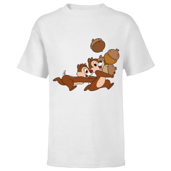 Disney Chip 'n Dale Chipmunks Acorn Run - Short Sleeve T-Shirt for Kids - Customized-White