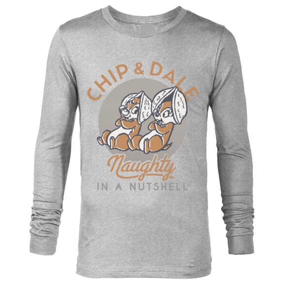 Disney Chip n Dale Naughty in a Nutshell - Long Sleeve T-Shirt for Men -Customized-Athletic Heather