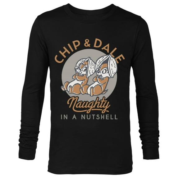 Disney Chip n Dale Naughty in a Nutshell - Long Sleeve T-Shirt for Men -Customized-Black