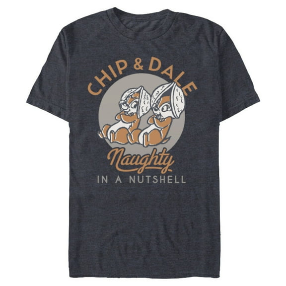 Disney Chip n Dale Naughty in a Nutshell - Short Sleeve Blended T-Shirt for Adults -Customized-Navy Heather