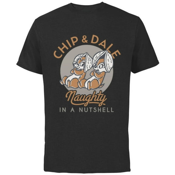 Disney Chip n Dale Naughty in a Nutshell - Short Sleeve Cotton T-Shirt for Adults -Customized-Black