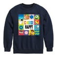 thumbnail image 1 of Disney - Choose Happy Grid - Toddler & Youth Crewneck Fleece Sweatshirt, 1 of 5