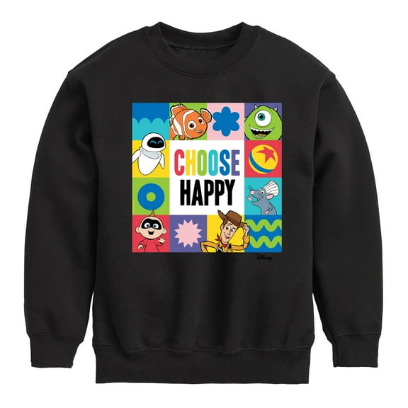 Disney - Choose Happy Grid - Toddler & Youth Crewneck Fleece Sweatshirt