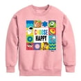 thumbnail image 1 of Disney - Choose Happy Grid - Toddler & Youth Crewneck Fleece Sweatshirt, 1 of 4