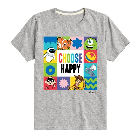 Disney - Choose Happy Grid - Toddler & Youth Short Sleeve Graphic T-Shirt