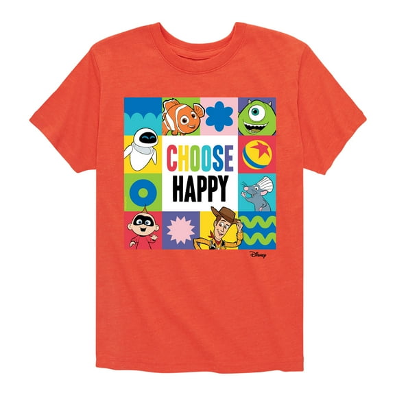 Disney - Choose Happy Grid - Toddler & Youth Short Sleeve Graphic T-Shirt