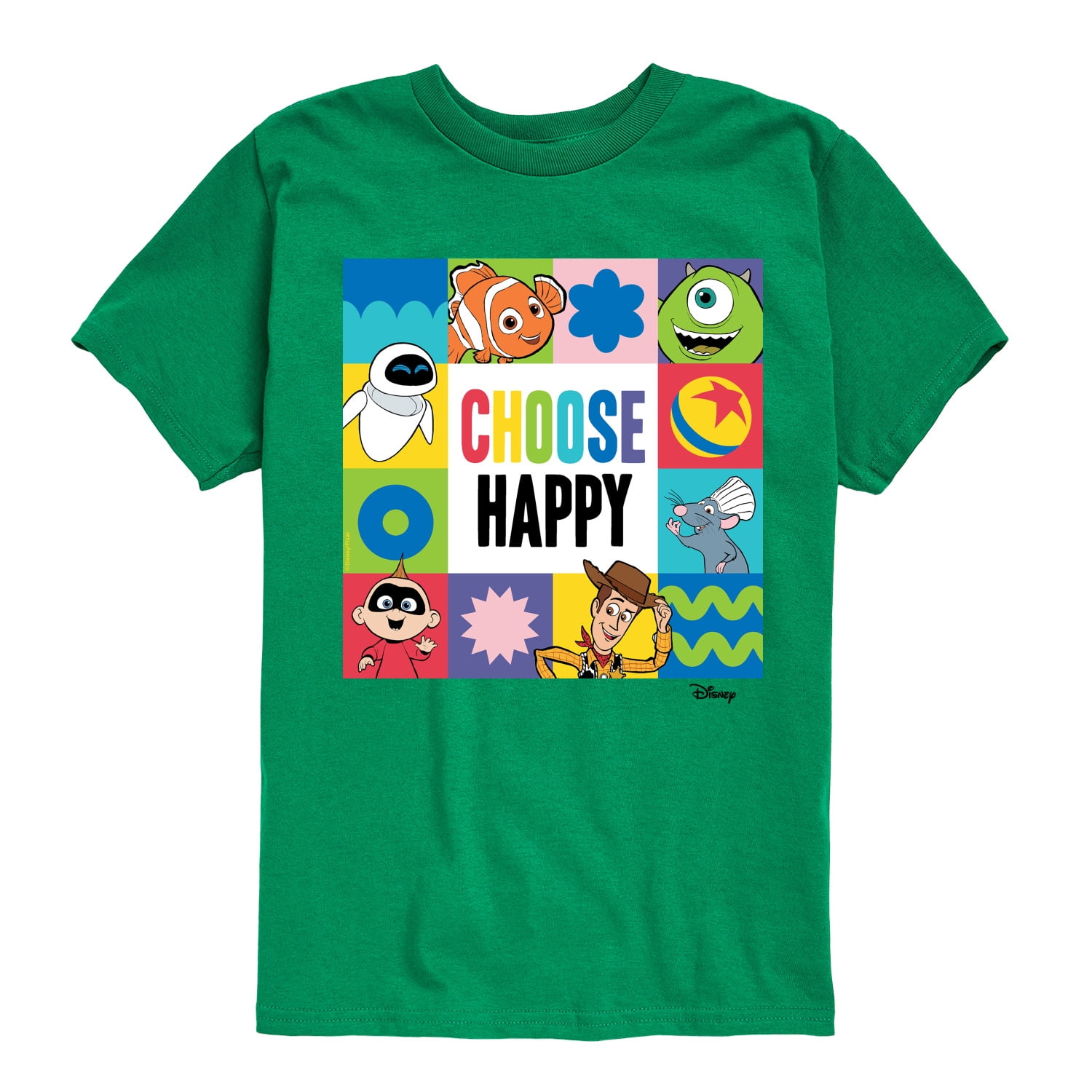 Disney - Choose Happy Grid - Toddler & Youth Short Sleeve Graphic T ...