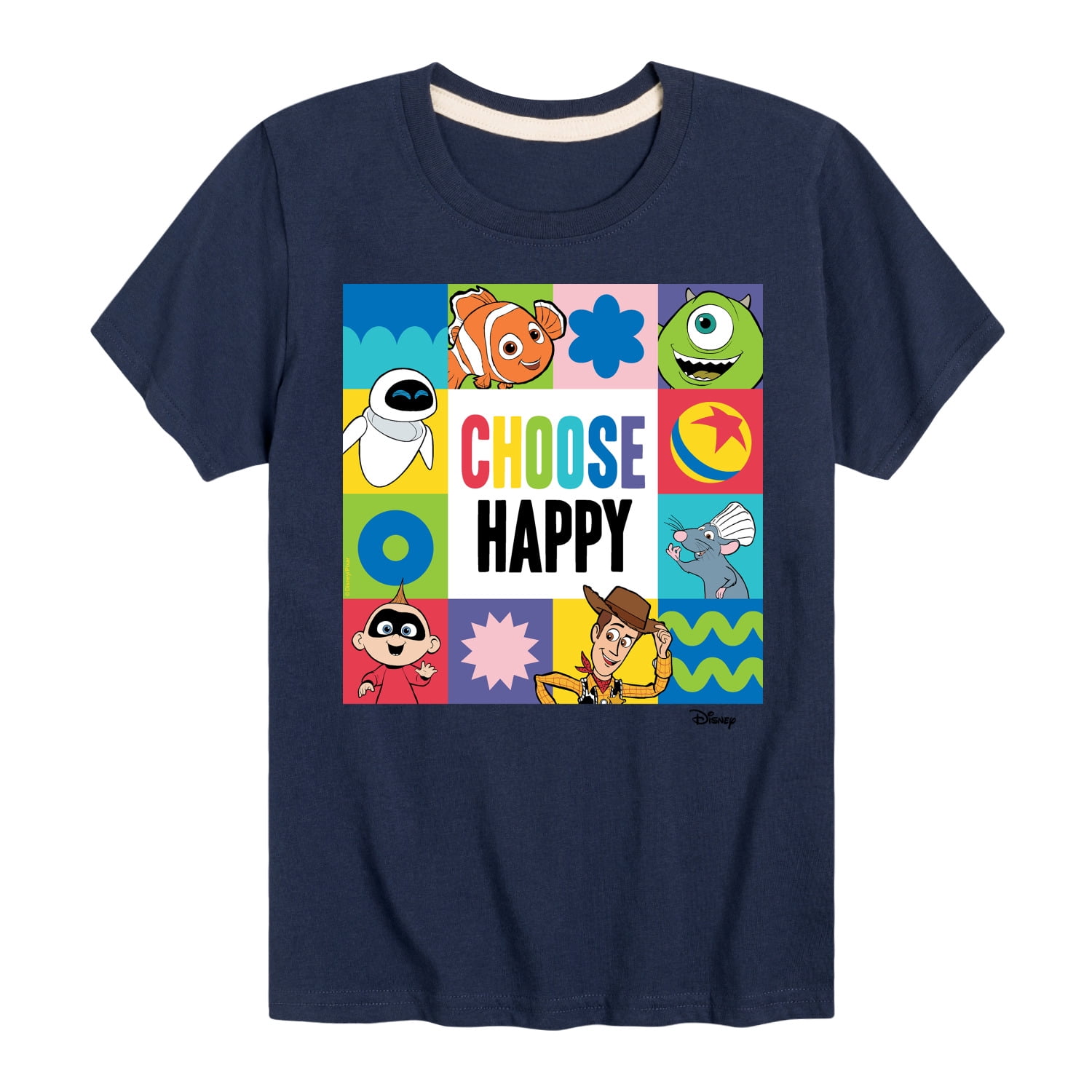 Disney - Choose Happy Grid - Toddler & Youth Short Sleeve Graphic T ...