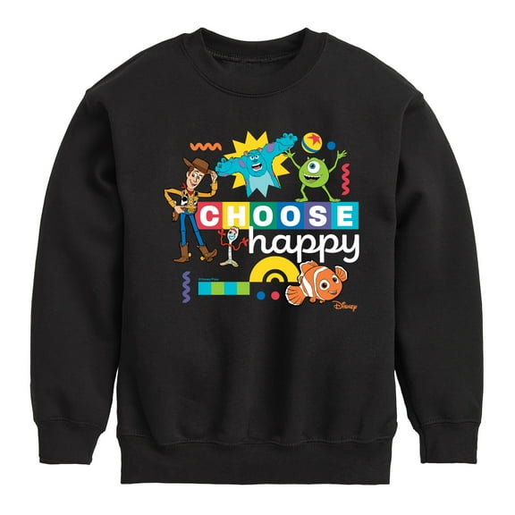 Disney - Choose Happy - Toddler & Youth Crewneck Fleece Sweatshirt