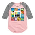 thumbnail image 1 of Disney - Choose Happy - Toddler & Youth Girls Raglan Graphic T-Shirt, 1 of 5