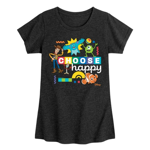 Disney - Choose Happy - Toddler & Youth Girls Short Sleeve Graphic T-Shirt