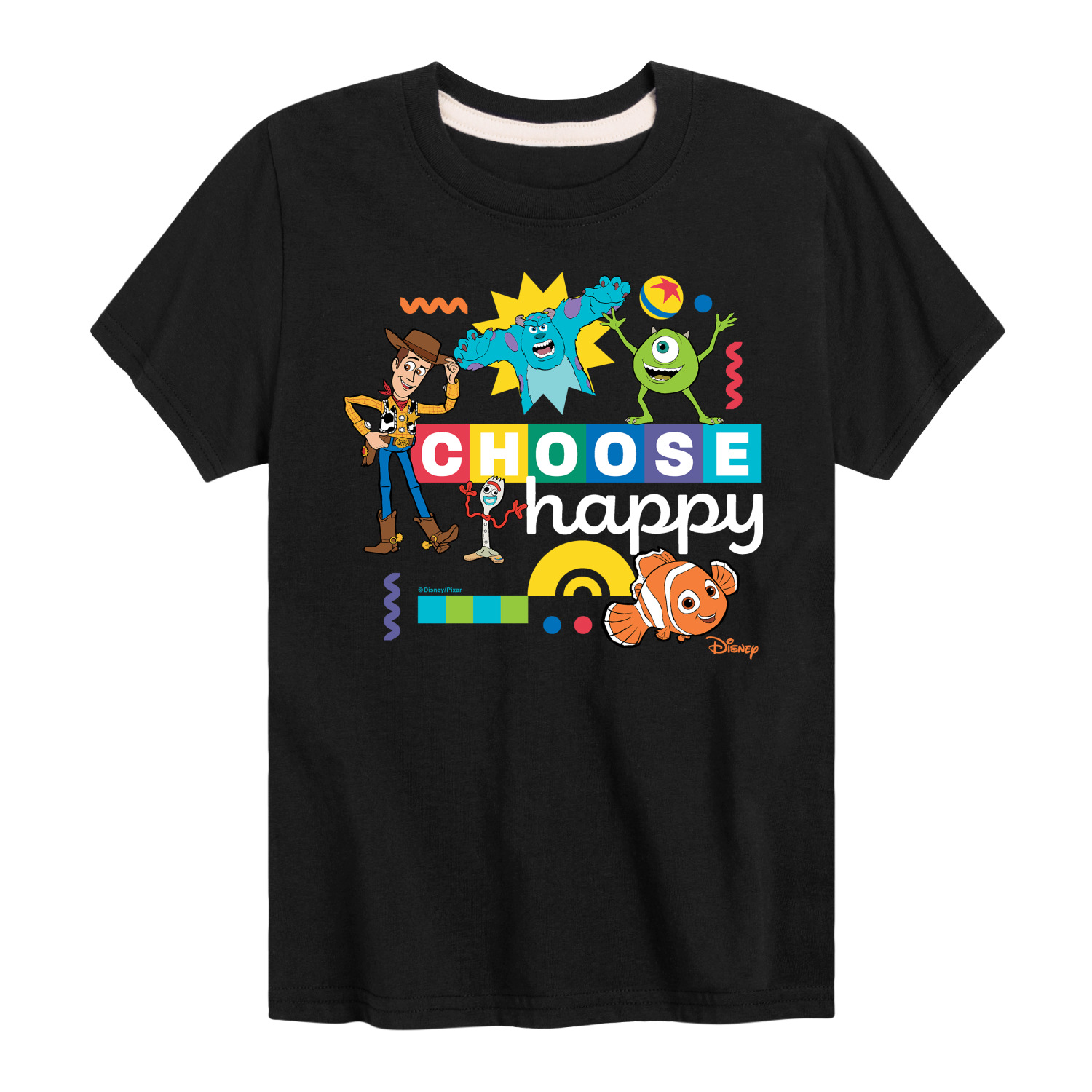 Disney - Choose Happy - Toddler & Youth Short Sleeve Graphic T-Shirt ...