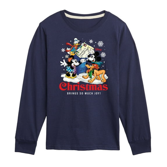 Disney - Mickey and Friends Christmas Brings So Much Joy - Toddler & Youth Long Sleeve Graphic T-Shirt
