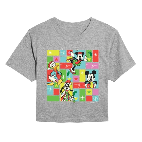 Disney - Christmas Characters - Juniors Cropped Short Sleeve Graphic T-Shirt