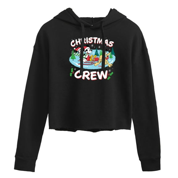 Disney - Christmas Crew - Juniors Cropped Pullover Hoodie