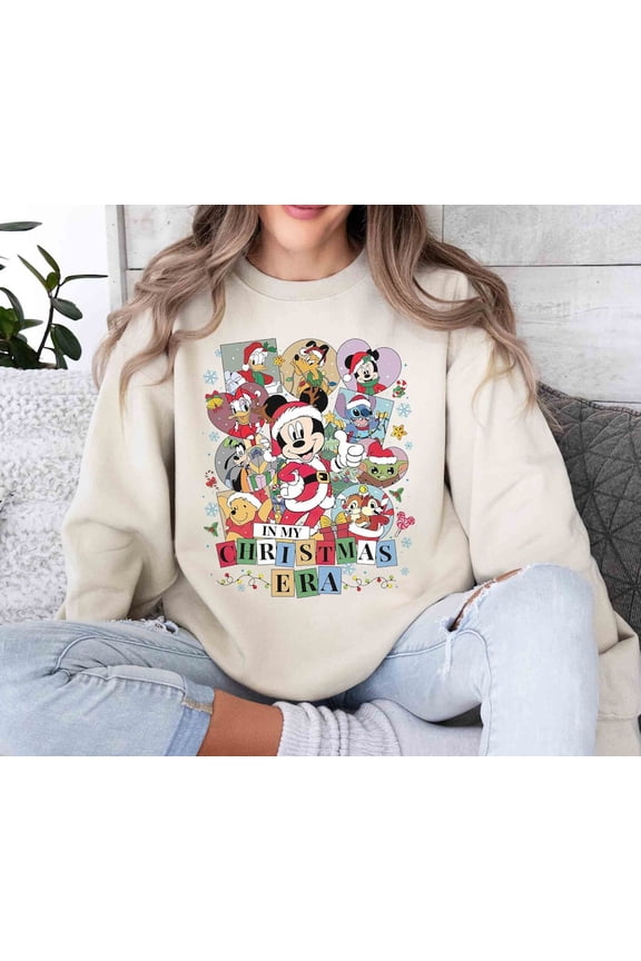 Disney In My Christmas Era Shirt, Mickey and Friends Christmas Shirt, Christmas Family Matching Shirt, Disney Trip Shirt, Christmas Gift,Sand Color,Size 2XL