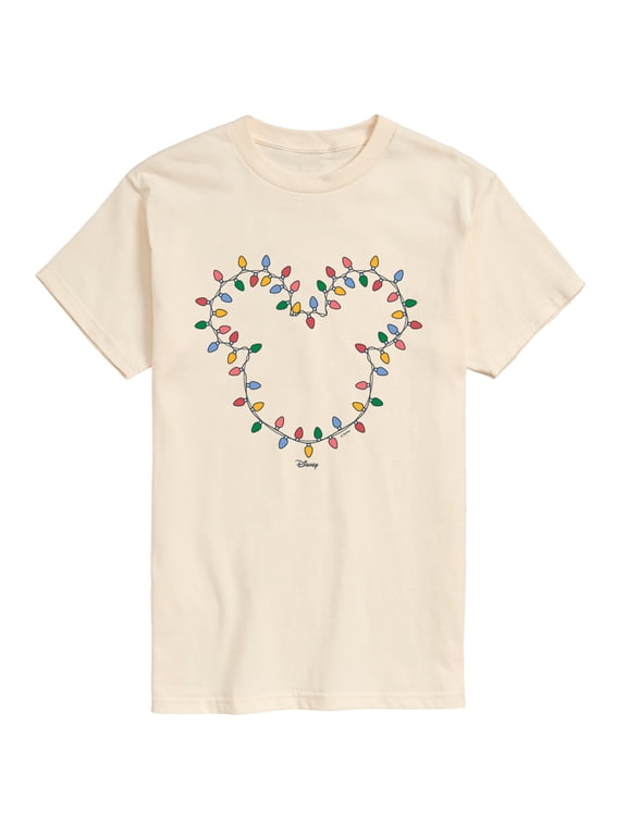 - Christmas Lights Mickey Head Men's Short Sleeve Graphic T-Shirt