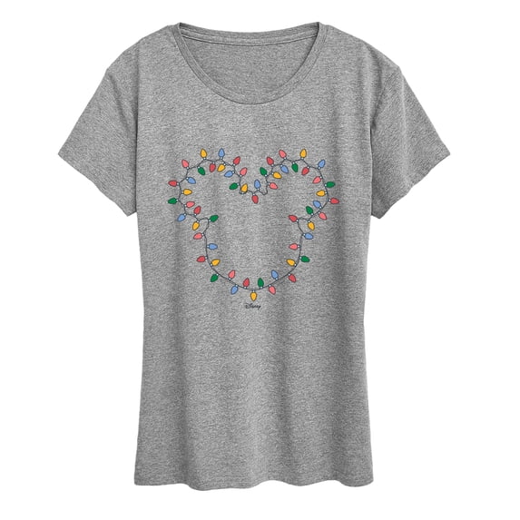 Disney - Christmas Lights Mickey Head - Women's Short Sleeve Graphic T-Shirt
