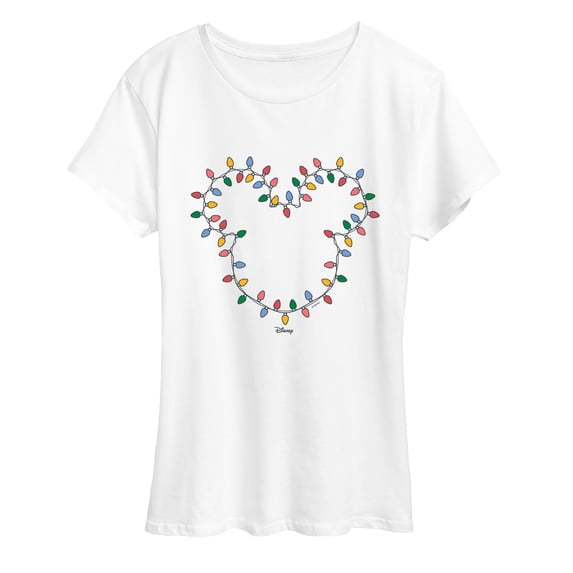 Disney - Christmas Lights Mickey Head - Women's Short Sleeve Graphic T-Shirt