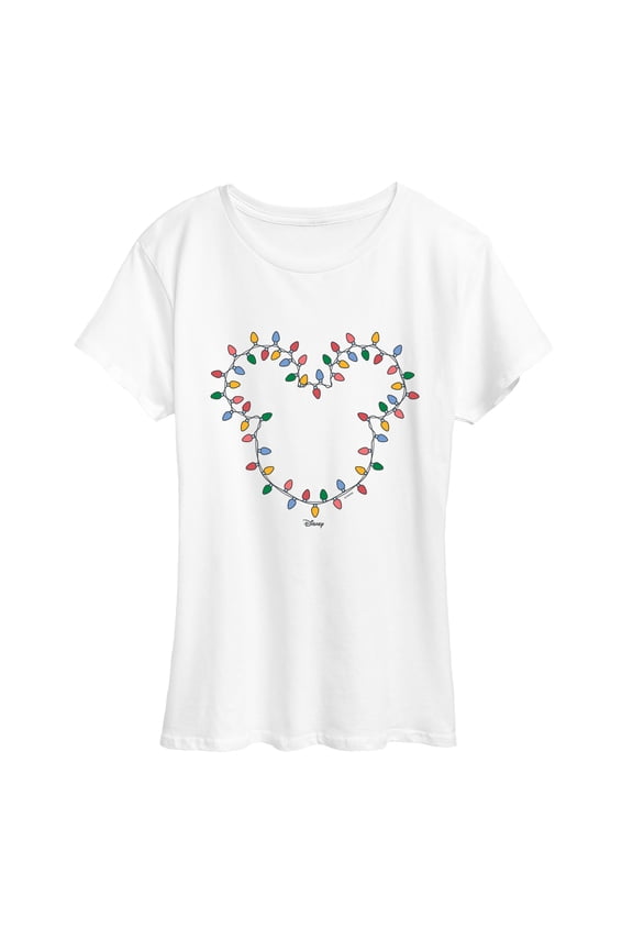 - Christmas Lights Mickey Head - Women's Short Sleeve Graphic T-Shirt