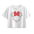 thumbnail image 1 of Disney - Christmas Lights Minnie Head Girls' Short Sleeve Boxy Graphic T-Shirt, 1 of 5