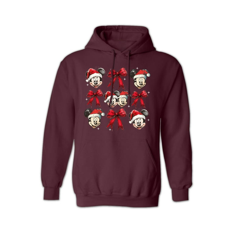 Disney Christmas Mickey Minnie Santa Hoodie, Unisex Holiday