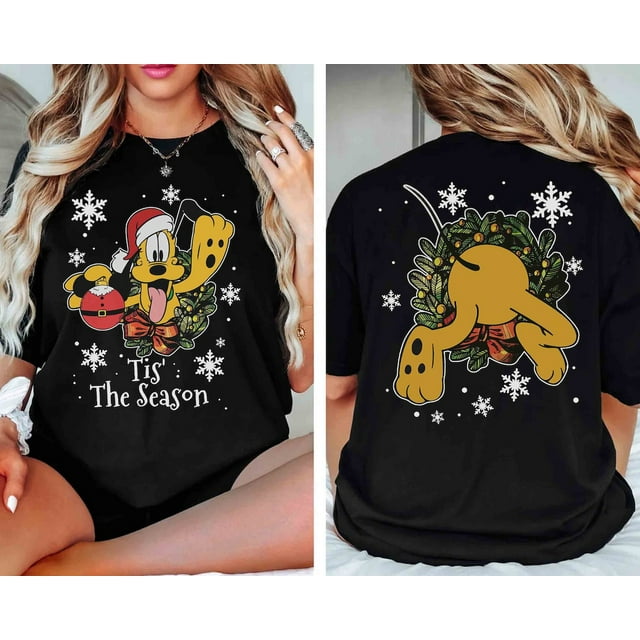 Disney Christmas Shirt Pluto Dog Tis' The Season Christmas Shirt