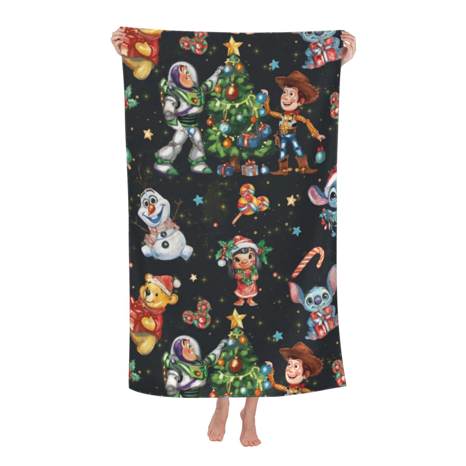 Disney-Christmas Toy Story Buzz Lightyear Woody Beach Towel 32x52inch ...
