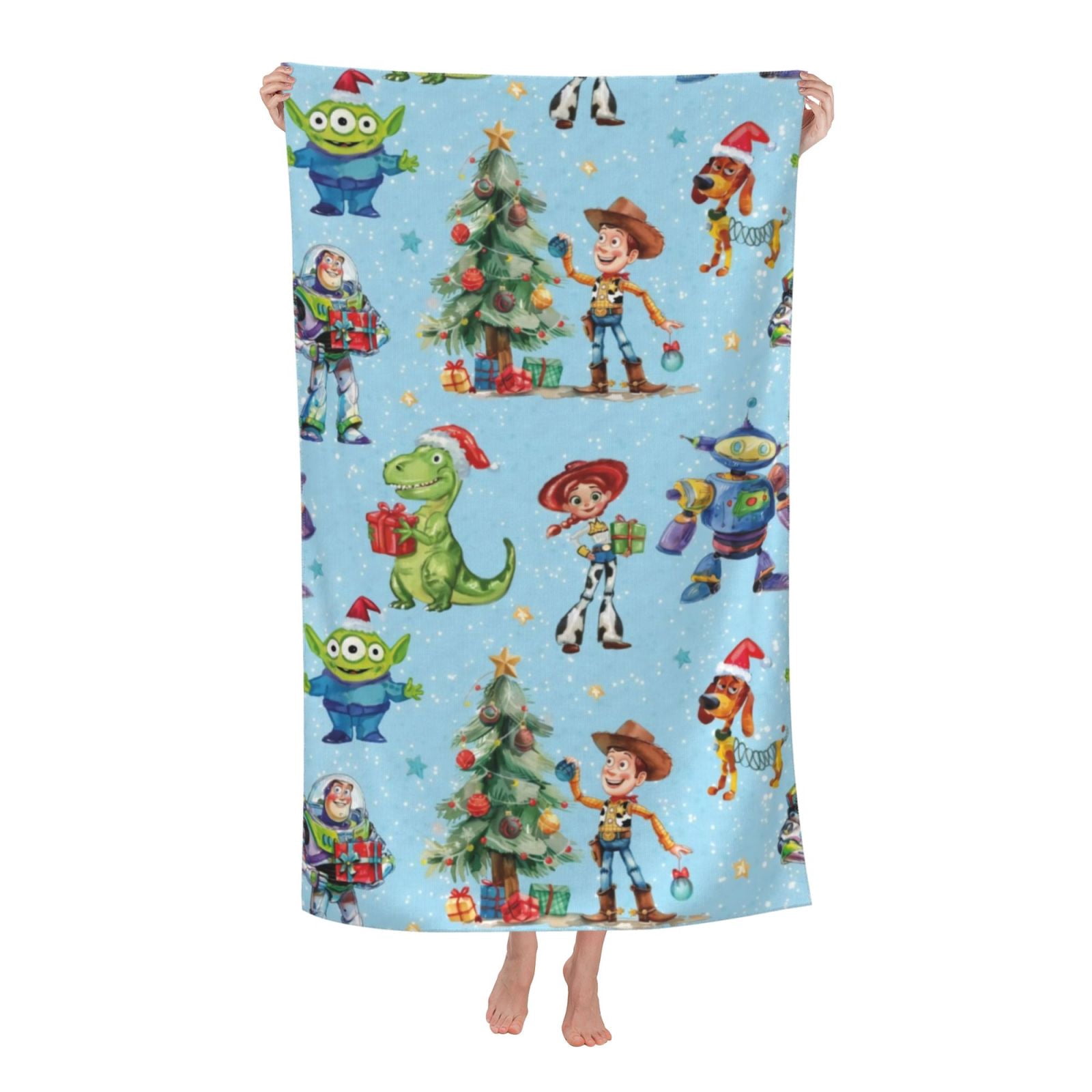 Disney-Christmas Toy Story Buzz Lightyear Woody Disney-Rex Bath Towels ...