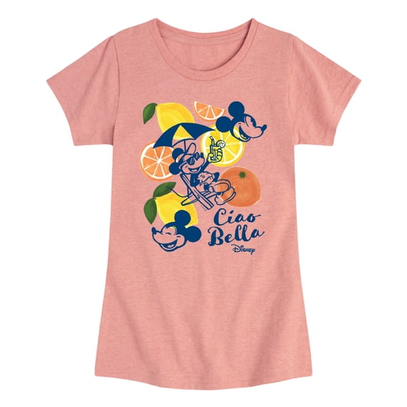 Disney - Ciao Bella Mickey - Youth Girls Fitted Short Sleeve T-Shirt