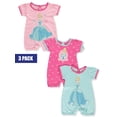 thumbnail image 1 of Disney Cinderella Baby Girls' 3-Pack Rompers - pink, 6 - 9 months (Newborn), 1 of 5
