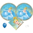thumbnail image 1 of Disney Cinderella Birthday Party Supplies Pack with Cinderella Plates and Cinderella Napkins  - Serves 16 Guests, 1 of 4