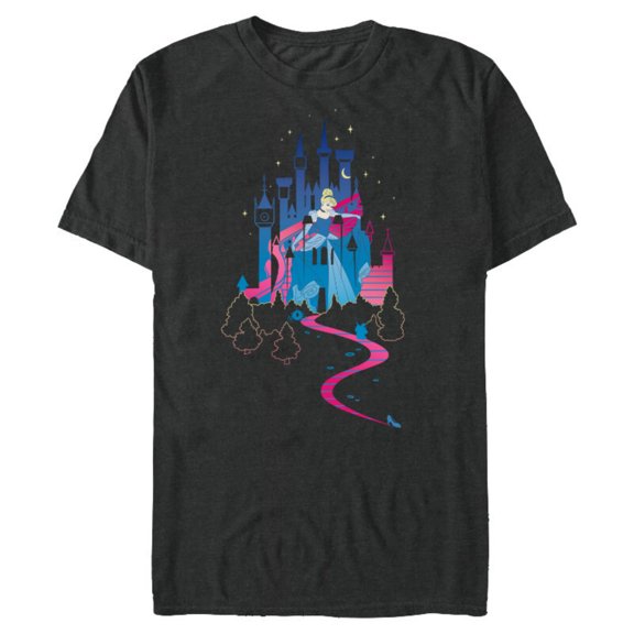 Disney Cinderella Castle T-Shirt- Short Sleeve Blended T-Shirt for Adults - Customized-Dark Heather