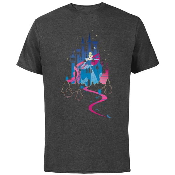 Disney Cinderella Castle T-Shirt - Short Sleeve Cotton T-Shirt for Adults - Customized-Charcoal Heather