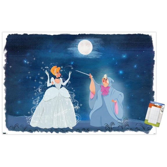 Disney Cinderella - Cinderella and Fairy Godmother Wall Poster, 14.725" x 22.375"