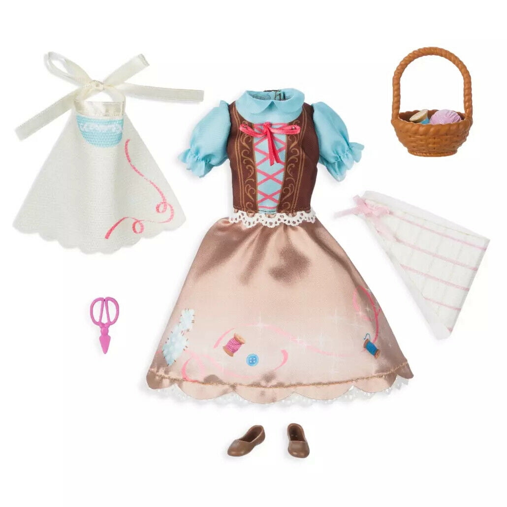 Disney Cinderella Classic Doll Dress Costume Accessory Pack, 3+, Polyester PVC Brown Blue, 8 Pieces
